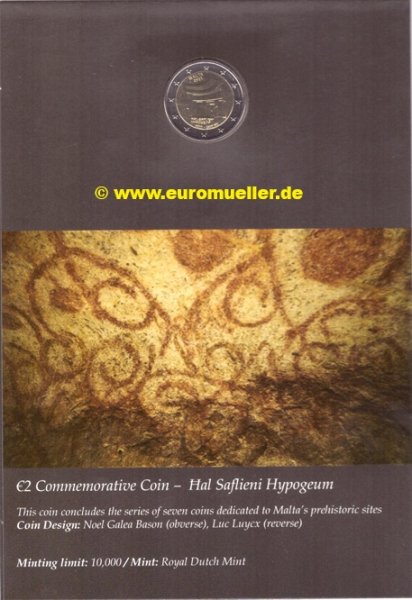 2 Euro Sondermünze Malta 2022 Hypogäum bu.